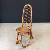 Mid-Century Bamboo High Back Chair from Rohé Noordwolde, Netherlands, 1960s