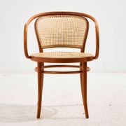 Fauteuil en hêtre et rotin