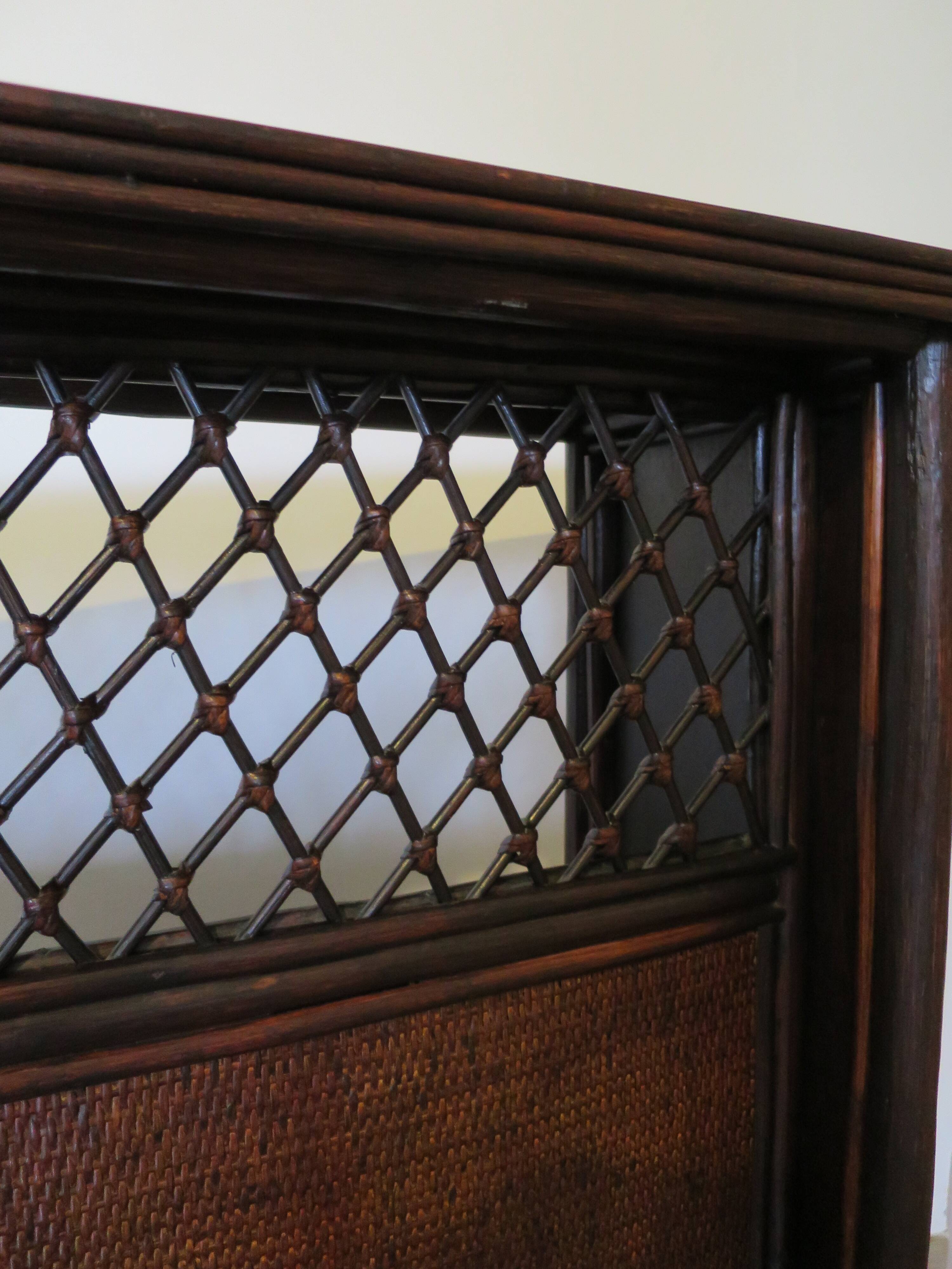 Rare vintage bar cabinet shelf wood woven rattan 80s retro