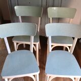 Set of 4 Baumann bistro chairs in wood and formica