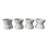 Set of 4 white porcelain egg cups