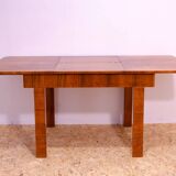 Walnut adjustable dining table, 1930s, Czechoslovakia