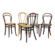 5 "half" bistro chairs, mismatched, 1910 to 1930 - Caned (4 Thonet)