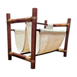 Vintage magazine holders 70's ~ rattan, burlap and wicker ~ France