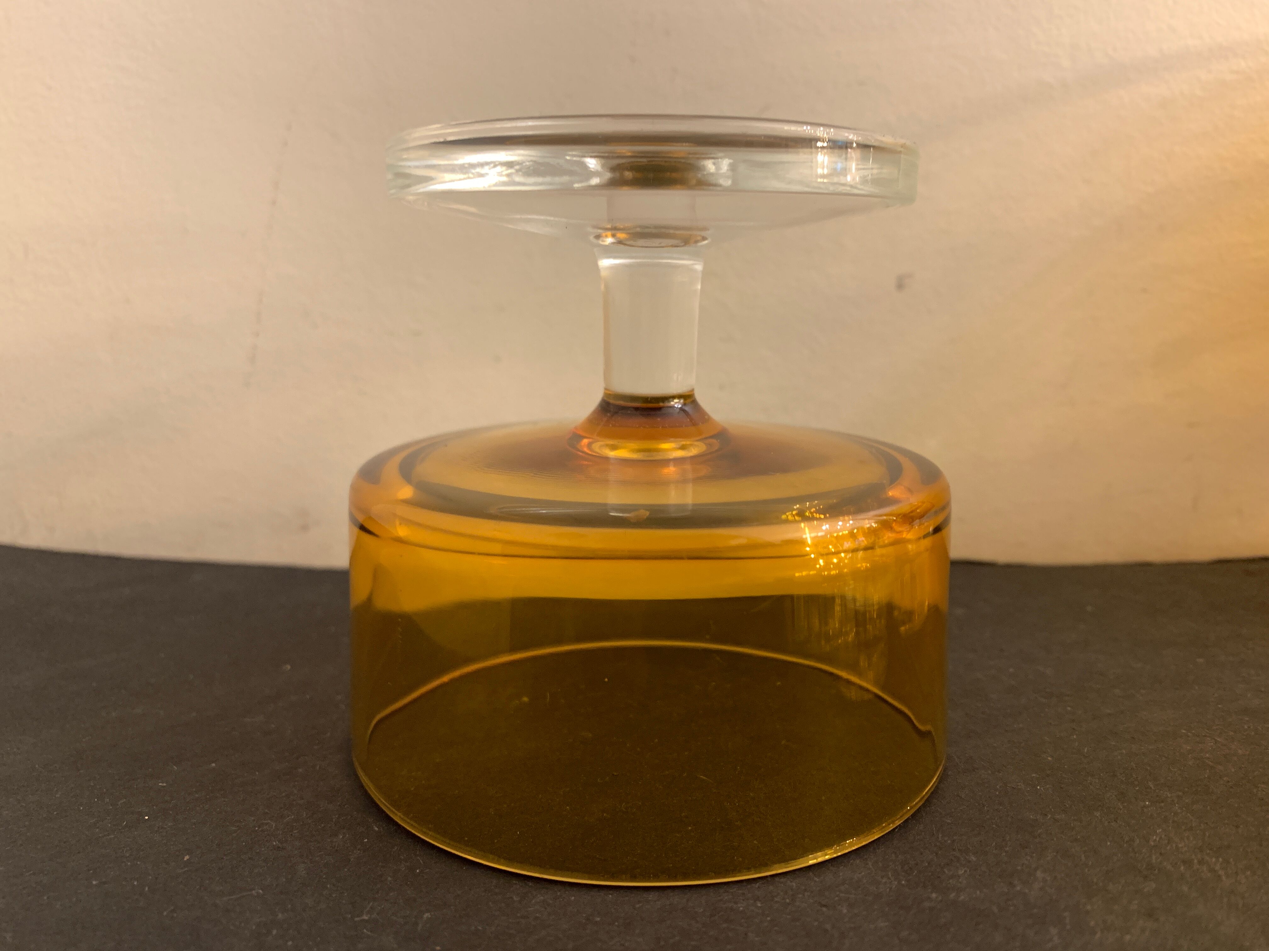 12 Luminarc cups in orange glass, France, 1970