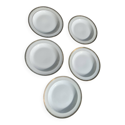 5 assiettes creuses en porcelaine de limoges estampillées UC Limoges France