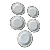 5 Limoges porcelain soup plates stamped UC Limoges France