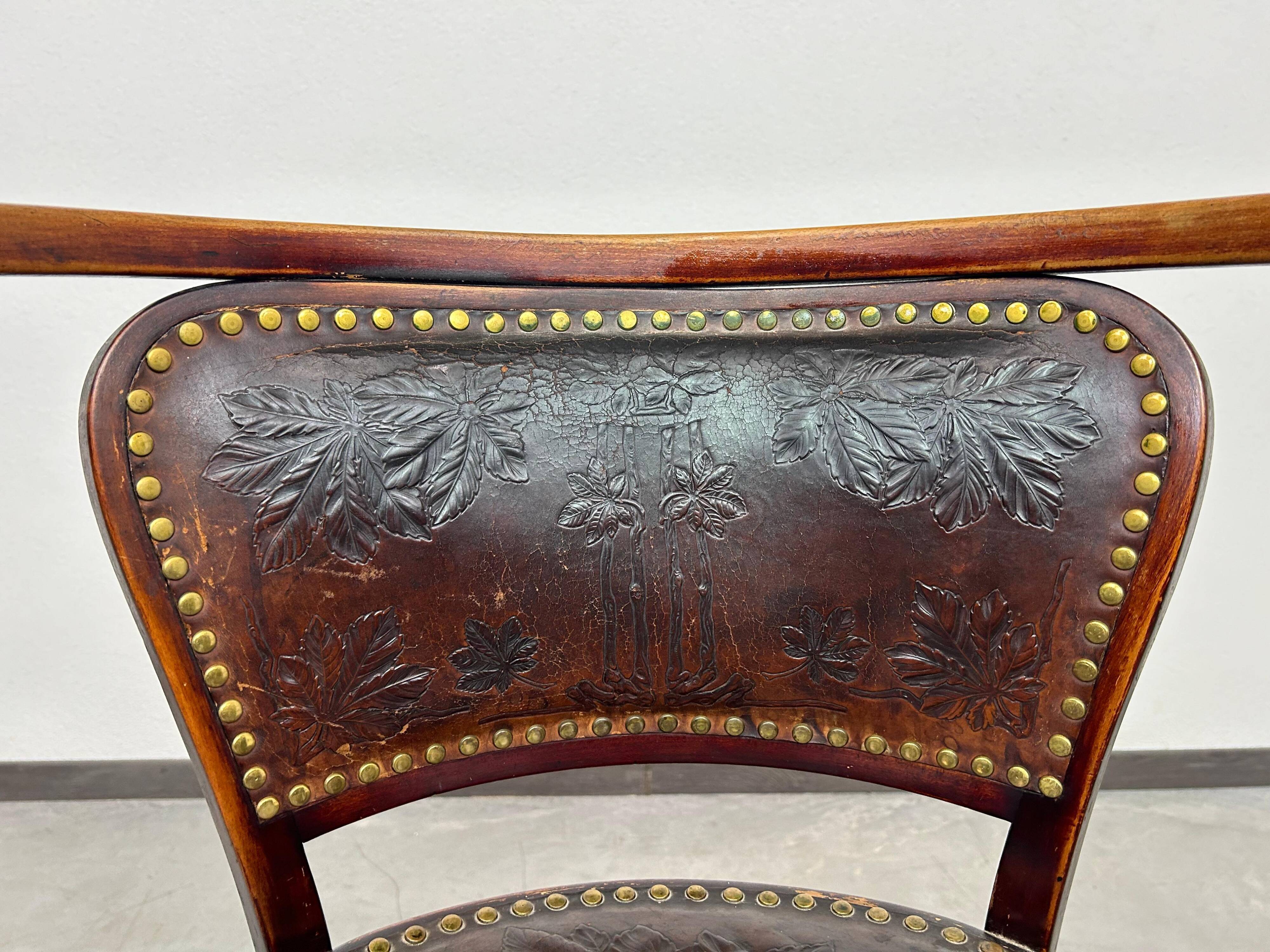 Secession office chair no. 715F by Gustav Siegel for J&J Kohn