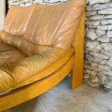 Leather and wood lounge of the Maison Regain 1950s/60s