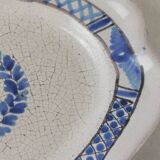 Old ceramic dish, Forges les Eaux / black bottom, late 19th century