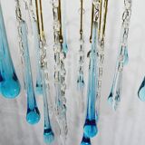 Lustre Murano Gouttes En Cristal bleu