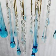 Lustre Murano Gouttes En Cristal bleu