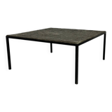 Mid Century minimalistic modernist slate and steel coffee table, 1950s