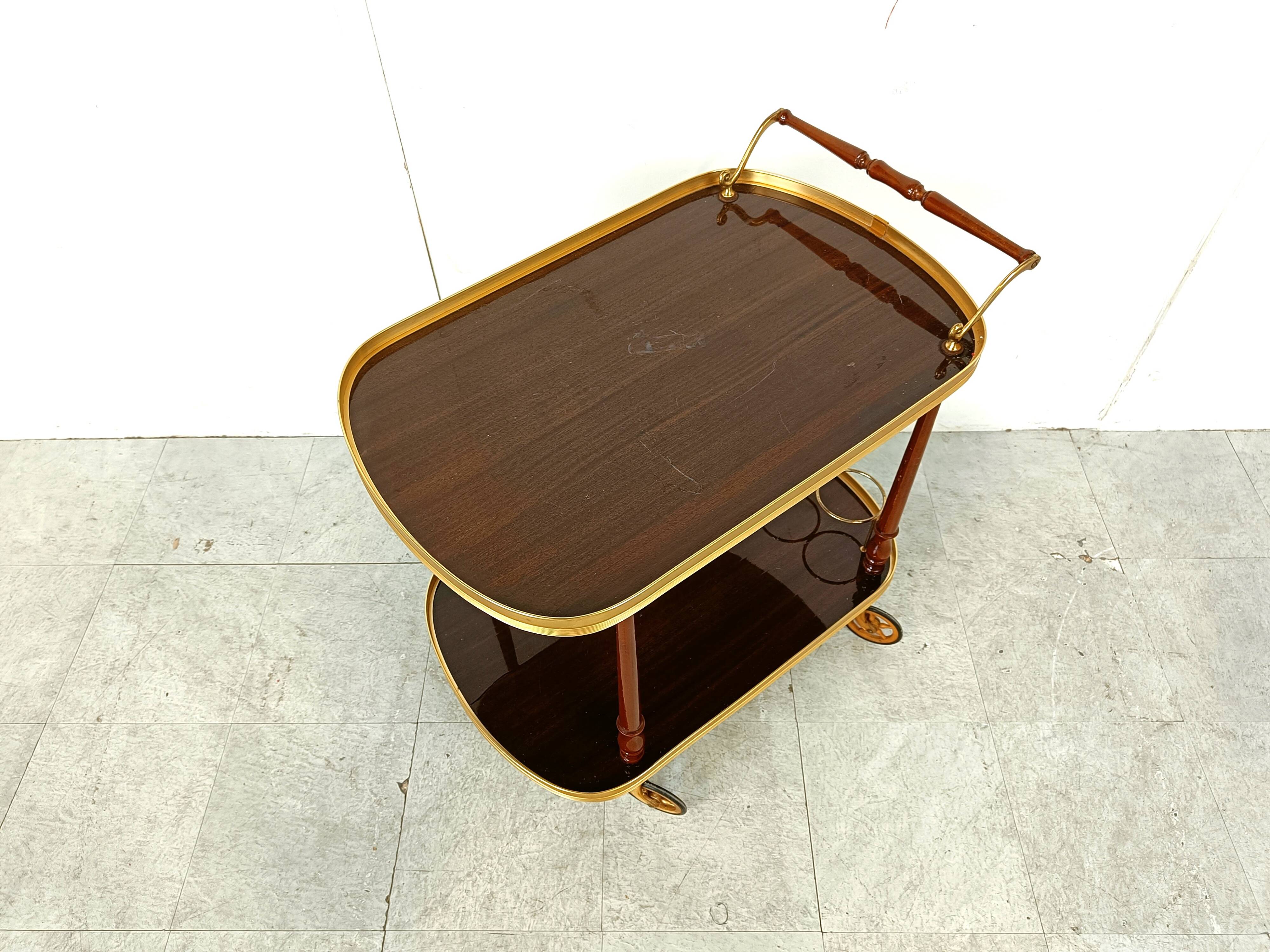 Neoclassical brass drinks  trolley, 1960s