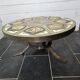 Round living room table from the 60s signed r.corroyez