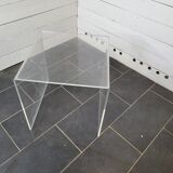 Transparent plexiglass sofa end from the 70s