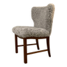 Danish beside chair in grey sheep skin  1940s