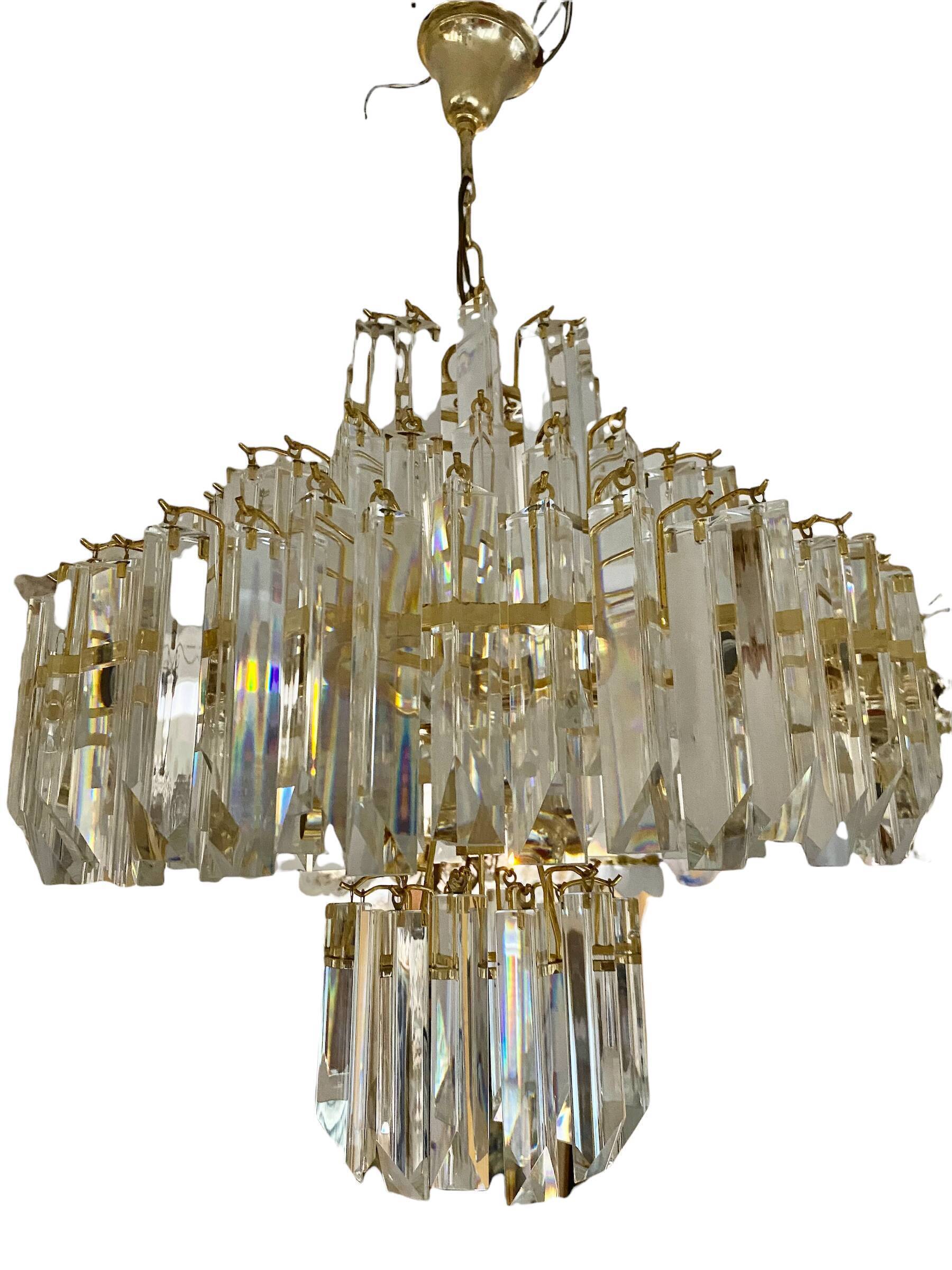 Venini chandelier murano iridescent glass