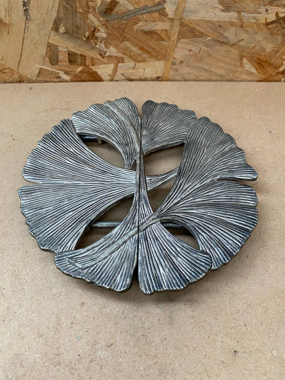 Old silea silver metal extendable vintage trivet