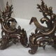 Paire de chenets en bronze Louis XV