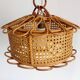 Handcrafted Bamboo and Rattan Pendant Lamp, Spanish Modernist, 1960s