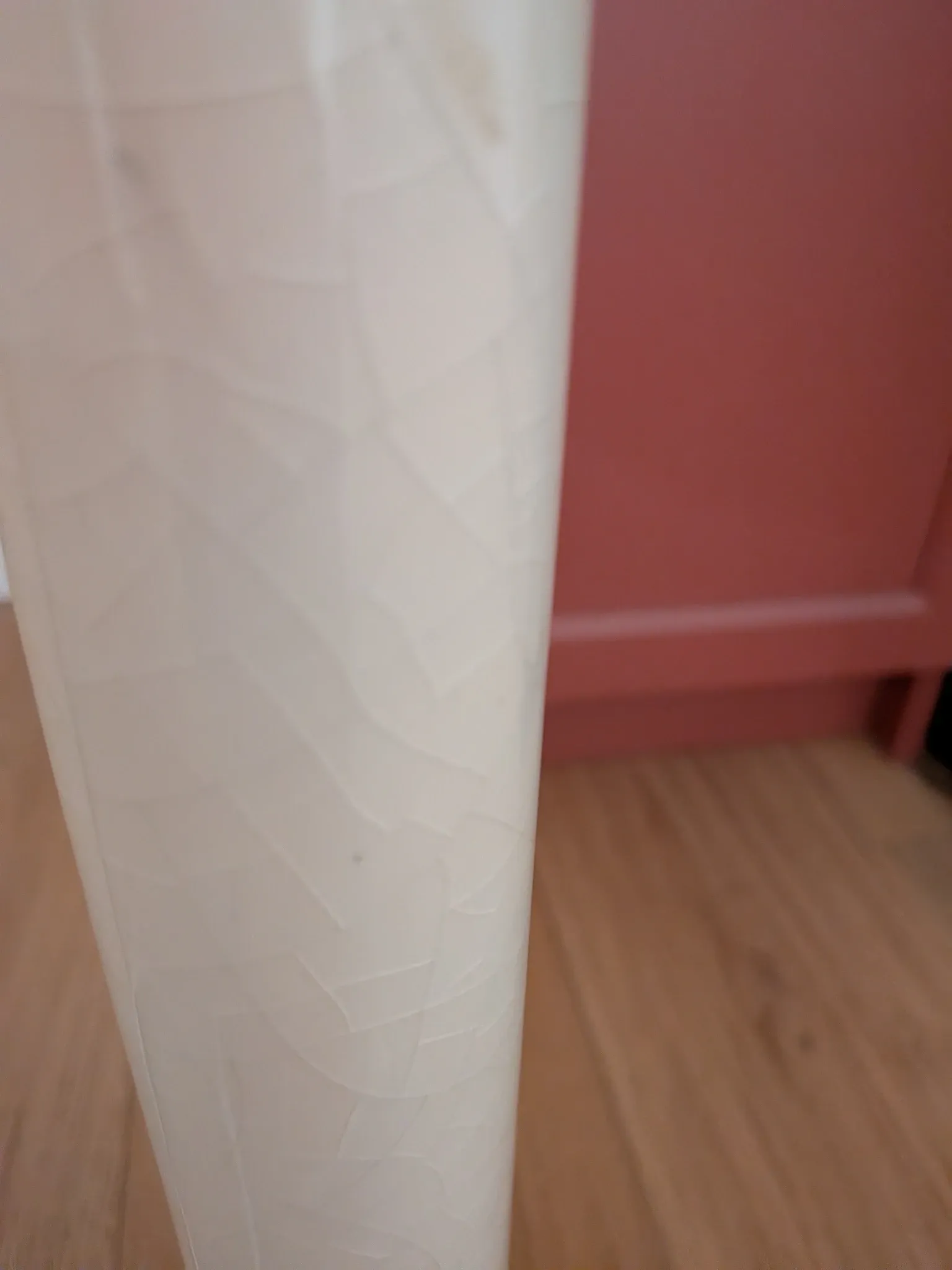Vintage column lamp base in crackled ceramic