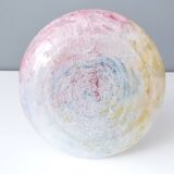 Pastel Pink Colors Polychrome Murano Glass Flower Vase, Italy