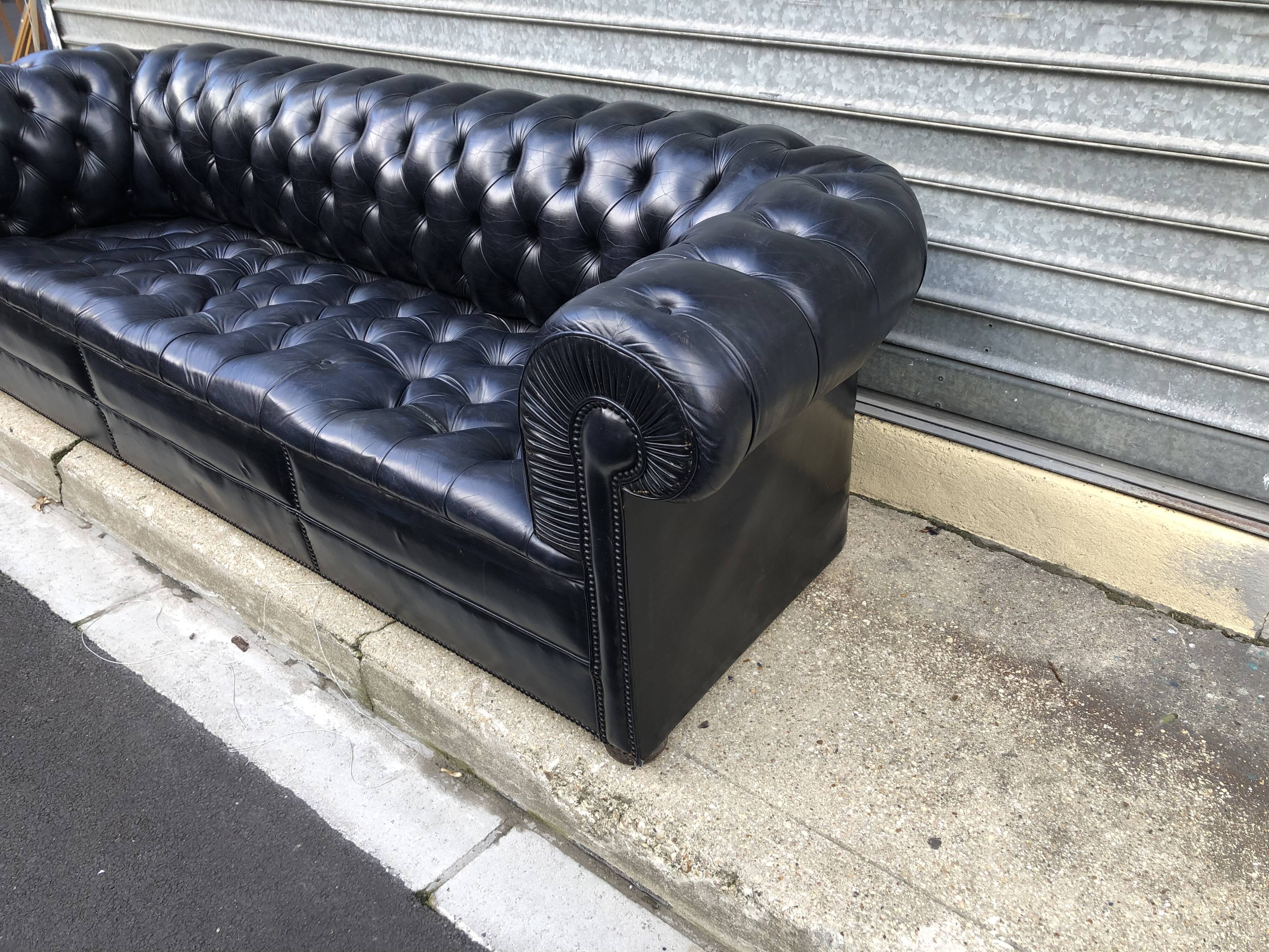 Chesterfield black sofa