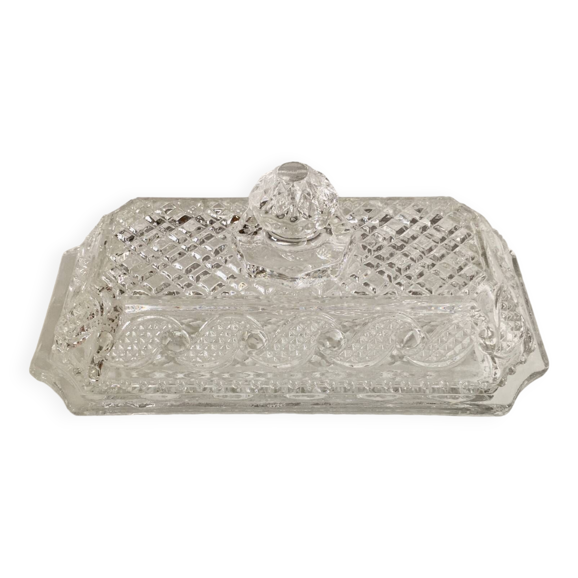 Vintage glass butter dish