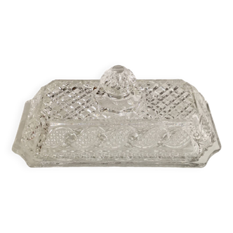 Vintage glass butter dish