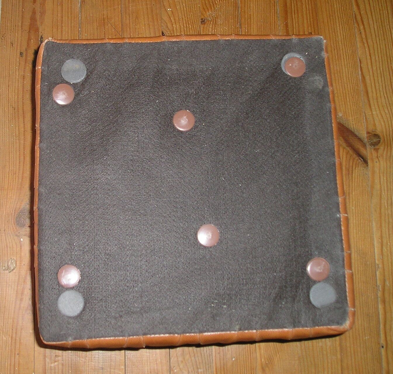 Pouf chest De Sede, leather patchwork of the 70s