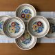 6 assiettes plates anciennes en faïence de Choisy-le-Roi
