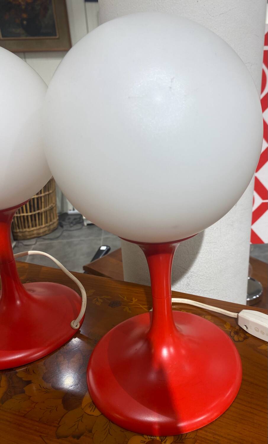 Two table lamps from the Swiss manufacturer Temde based on a design by E.