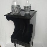 Table d'appoint ou de chevet en bois/ console range-vinyles. Vintage.