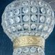 Large Montgolfiere chandelier in gilded bronze and faceted glass pendants