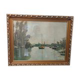 Tableau Reproduction Claude Monet – Scène fluviale