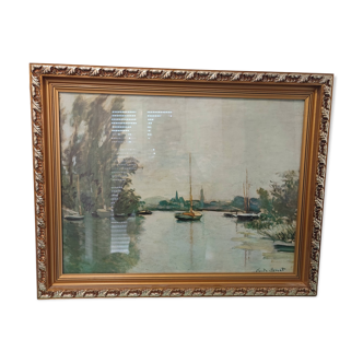 Tableau Reproduction Claude Monet – Scène fluviale