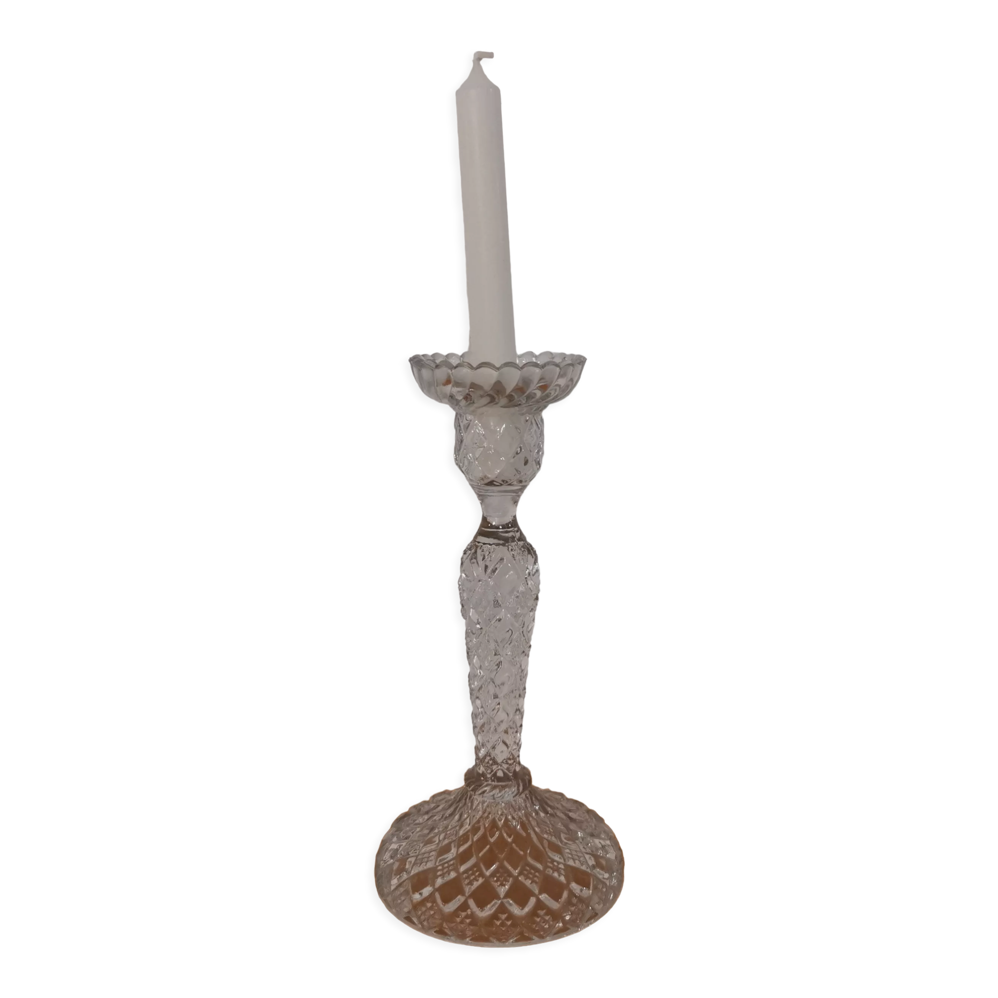 Portieux candle holder in molded glass