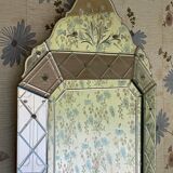Venetian mirror with pareclose 19th / 20th century Height 80 cm