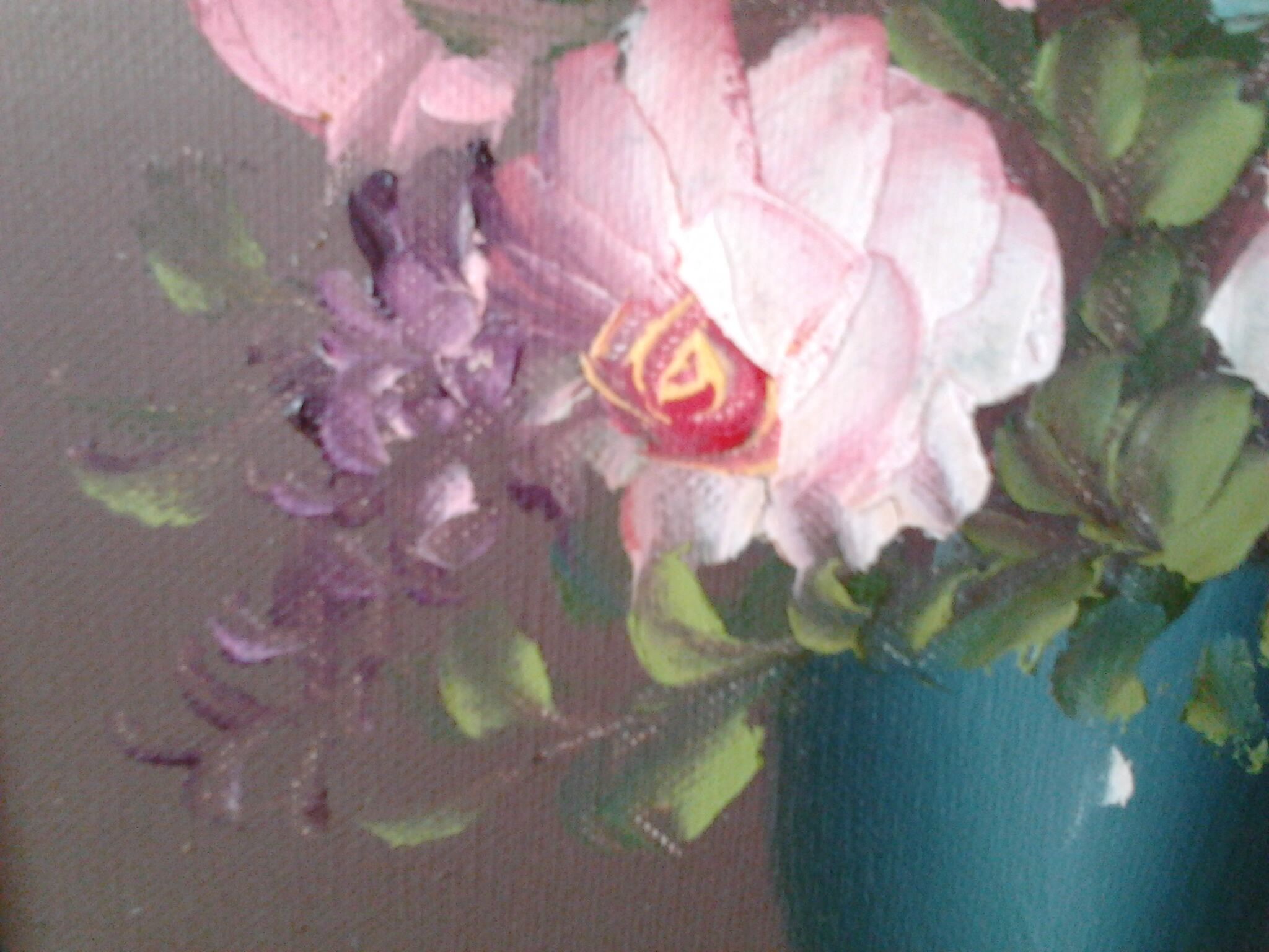 Frame painting with oil signed