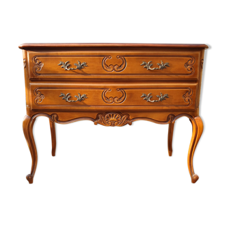 Louis XV mind jumper dresser, 2 drawers, cherry, 60s