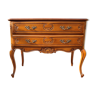 Commode sauteuse esprit Louis XV 2 tiroirs merisier, années 60