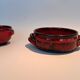 Red ceramic pieces by Gérard Hoffman (1917/1965).
