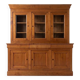 Louis Philippe style solid cherry wood buffet and display cabinet set.