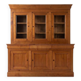 Ensemble buffet-vaisselier en Merisier Massif de style Louis Philippe