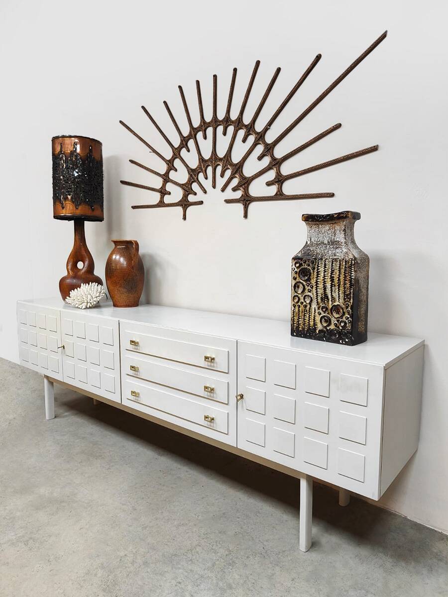 Vintage wooden credenza sideboard 'Cubism'