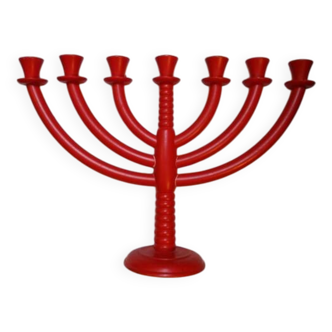 Finnish candle holder handcrafted in painted wood contemporary design Scandinavian decoration 7 branches