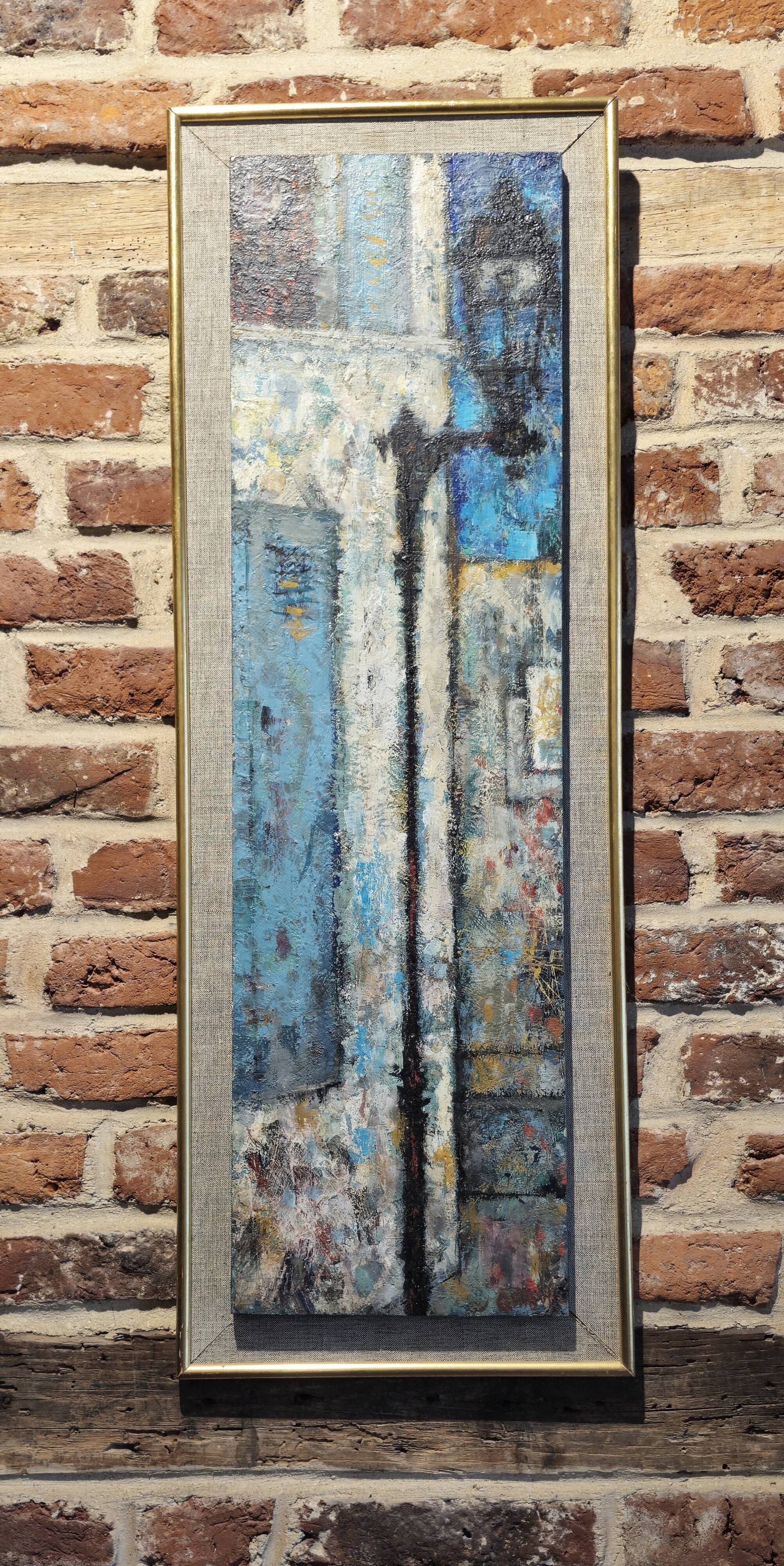 Streetlamp - oil on panel by René Quivilic