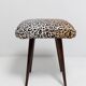 Vintage leopard velvet stool from the 20th century, Europe, 1960s