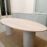 Calypso oval dining table 220x100 natural travertine